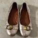 Coach Shoes | Coach Slip On, Elastic Gold Ballet Flats | Color: Brown/Gold | Size: 8