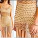 Free People Dresses | Flook The Label X Free People Beaded Coverup Fringe Dress | Color: Cream/Tan | Size: S