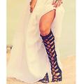 Free People Shoes | Jeffrey Campbell X Free People Valencia Tall Gladiator Sandals | Color: Blue | Size: 6