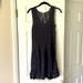 Free People Dresses | Free People Steel Gray Lined Lace Stretchy Dress Tulle Hem Medium | Color: Black/Gray | Size: M