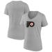 Women's Fanatics Branded Heather Gray Philadelphia Flyers Primary Logo Team V-Neck T-Shirt