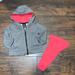 Nike Matching Sets | 2t Nike Hooded Zip Up Jacket With Matching Leggings In 18mos | Color: Gray/Pink | Size: Jacket 2t/ Bottoms 18mos
