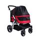 Pet Strollers for Large Medium Small Dogs or 3 Cats, Dog Stroller for Large Dogs, Dog Pram Stroller Buggy Large Travel Carrier Pet Pushchair Great for Twin or Multiple Pet (Color : Red)