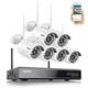 SANNCE Wireless Security System 8CH 5MP CCTV NVR and 6X 3MP Enhanced Signal Outdoor WiFi IP Cameras, P2P, Plug and Play, Instant Snapshot Motion Detection APP Push NO HDD