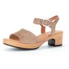 Sandalette GABOR "KRETA", Damen, Gr. 39, beige, Veloursleder, modisch, Schuhe, Blockabsatz, Sommerschuh, Riemchensandale mit Glitterdruck, Weite G, Topseller