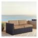 Biscayne Loveseat With Int Arm With Mocha Cushions