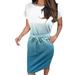 Spring Dresses Summer Striped Short Sleeve T Shirt Fashion Tie Waist With Pockets Sun Dress For Women 2023