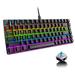 Wired Gaming Keyboard Rainbow Backlit Mechanical Keyboard Type-C 84 Keys Full Keys Anti-ghosting for PC Gamers Work Office Blue Switch & Red switch
