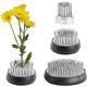 Round Flower Arrangers 3 Pieces Flower Frog Fixed Tools Japanese Flower Holder Floral Arrangement Pin Holder for Flower Arrangement Fixation and Decoration (Silver 0.91 Inch 1.02 Inch 2.36 Inch)