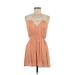 Forever 21 Casual Dress - Mini Scoop Neck Sleeveless: Orange Print Dresses - Women's Size Small