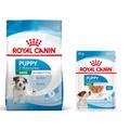 Pack bi-nutrition : croquettes + sachets Royal Canin Mini pour chien - croquettes Puppy (8 kg) + sachets Puppy (12 x 85 g)