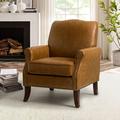 Armchair - Lark Manor™ Anijah 31" Wide Armchair Faux Leather/Leather in Brown | 35.5 H x 31 W x 31 D in | Wayfair 1ECF593294AA40A99F7B98805E620218