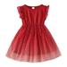 ZHAGHMIN Dresses 7 Year Old Girls Toddler Girls Sleeveless Lace Ruffles Tulle Princess Dress Clothes Star Dress Girls Swing Casual Dress Baby Dresses Simple Frock Dress Set Dresses Solid Long Dance