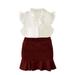 ZHAGHMIN Summer Outfits for Toddler Girls Kids Toddler Baby Girls Summer Set Ruffled Sleeve Lace Tops Solid Skirt Outfits Set 3 Month Baby Girl 2T Girl Clothes Come Home To Supper 4 Piece Girl Baby