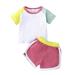 ZHAGHMIN Toddler Girl Outfit Kids Toddler Baby Girls Spring Summer Patchwork Cotton Short Sleeve Tshirt Shorts Sweatshirt Outfits Clothes New Photo Prop Crib Baby Girl Summer Clothes 3-6 Months Clot