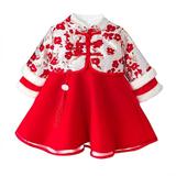 ZHAGHMIN Girls Dress Size 14 Chinese Dresses Suit Set Warm Coat Girls Tang Toddler Thick Princess Baby Kids Outfits Clothes Year Girls Dress&Skirt Tulle Long Bridesmaid Dress Dress for Girls With Sl
