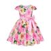 2DXuixsh Girls Party Dresses Size 10-12 Girls Dress Summer Girls New Short Sleeved Children s Skirt Elegant Casual Dress Sundress Daily Wear. Sweater Dress for Girls Pink Size 110