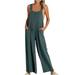 JURANNMO Plus Size Button Jumpsuits for Women Plus Size Rompers for Women Wide Leg Jumpsuit Loose Solid Color Overalls for Women