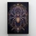 August Grove® Lavender & Spider - Wrapped Canvas Graphic Art Canvas in Black/Indigo/Yellow | 20 H x 16 W x 1.25 D in | Wayfair