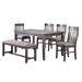 Red Barrel Studio® 6 - Person Dining Set Wood/Upholstered in Brown/Gray | 30 H x 36 W x 60 D in | Wayfair 75106E65681442EAA250036261B8E13E