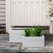 Latitude Run® Kante 2 Piece Long Rectangular Lightweight Pure White Concrete Metal Indoor Outdoor Planter Pots, w/Drainage Hole Set Concrete | Wayfair