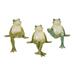 Set of 3 Frog Shelf Sitters Tabletop Decor 7"