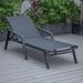 LeisureMod Marlin Patio Chaise Lounge Chair With Arms Aluminum Frame
