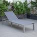 LeisureMod Marlin Patio Chaise Lounge Chair With Grey Aluminum Frame