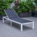 LeisureMod Marlin Patio Chaise Lounge Chair With White Aluminum Frame