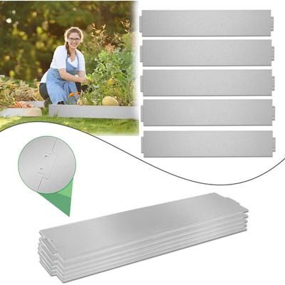Aufun - Rasenkante Metall Verzinkt Beetumrandung Beeteinfassung Mähkante Palisade Rasenkante Image