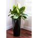 XBrand 22.4" H Plastic Self Watering Indoor Outdoor Triangle Planter Pot w/Glossy Finish, Tall Decorative Gardening Pot