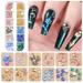 WNG Snowflake Nail Sequins Christmas Snowflake Nail Slices Holographic Snowflake Nail Decals Nail Glitter Sequins with Curved Tweezers for Christmas Nail