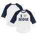 Youth Tiny Turnip White/Navy Atlanta Braves I Love Mom 3/4-Sleeve Raglan T-Shirt