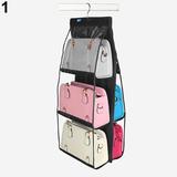 SANWOOD Hanging Storage Bag 6 Pockets Hanging Bag Purse Storage Organizer Wardrobe Closet Rack Hangers Tool