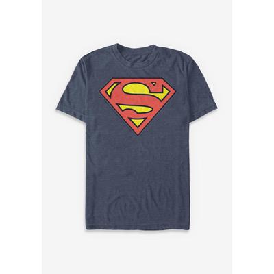 Men's Big & Tall Superman Logo Graphic Tee by DC Comics in Navy Heather (Size 4XL)