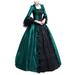 YUNAFFT Clearance Dresses Plus Size Fire Sale Women Fall Winter Gothic Retro Floral Print Ball Gowns Gowns Dress