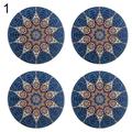 SANWOOD Cup Coaster 4Pcs Absorbent Ceramic Stone Coaster Cork Back Bohemian Style Mat Cup Glass Pad