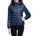 Dtydtpe 2024 Clearance Sales Women s Packable Down Jacket Lightweight Puffer Jacket Hooded Winter Coat Navy Xl