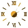 Final Clearance! 3D DIY Wall Clock Frameless Large Modern Wall Clock Home Decoration Mute Mirror Wall Stickers Black Roman Numerals