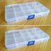 SANWOOD Storage Box 15 Slots Removable Transparent Jewelry Pill Storage Box Cases Holder Organizer
