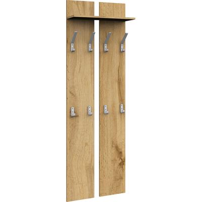 Garderobenpaneel BORCHARDT MÖBEL "Finn", braun (eichefarben wotan), B:55cm H:170cm T:21cm, Holzwerkstoff, Garderobenpaneele, mit 8 Haken Image