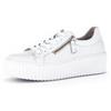 Plateausneaker GABOR, Damen, Gr. 42, weiß, Nappaleder, unifarben, sportlich, Schuhe, Freizeitschuh, Halbschuh, Schnürschuh mit Gabor Best Fitting
