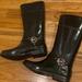 Michael Kors Shoes | Michael Kors Black With Silver Logo Rubber Boots Size 8. | Color: Black/Silver | Size: 8