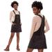 American Eagle Outfitters Dresses | American Eagle Corduroy Overall Wide Wale Frayed Hem Mini Dress | Color: Black | Size: Xs