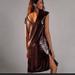 Anthropologie Dresses | Anthropologie Maeve Kara Dress Xs Brown Bordeaux Sequin Side Slits Women's Nwt | Color: Brown | Size: Xs