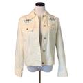 Ralph Lauren Jackets & Coats | Lauren Jeans Co. Sz M “St. Tropez” White Aztec Beaded Embellished Denim Jacket | Color: Blue/White | Size: M