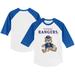 Infant Tiny Turnip White/Royal Texas Rangers Teddy Boy Raglan 3/4 Sleeve T-Shirt