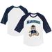 Youth Tiny Turnip White/Navy Seattle Mariners Teddy Boy 3/4-Sleeve Raglan T-Shirt