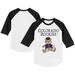 Youth Tiny Turnip White/Black Colorado Rockies Teddy Boy 3/4-Sleeve Raglan T-Shirt