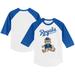 Toddler Tiny Turnip White/Royal Kansas City Royals Teddy Boy 3/4-Sleeve Raglan T-Shirt